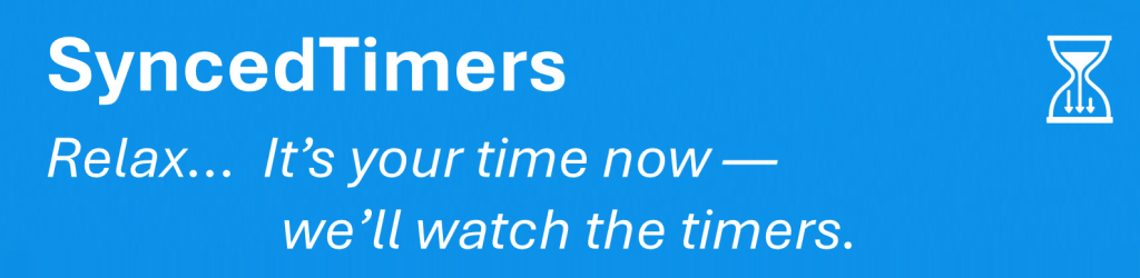 SyncedTimers home page banner with logo